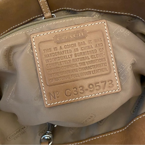 COACH Large Camel Leather Shoulder/Tote Bag - Picture 3 of 13